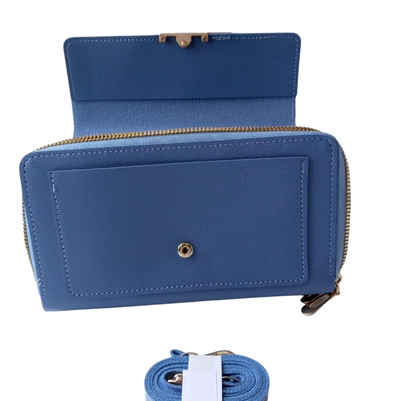 ENDAYCON Crossbody Handbag Blue & Gold - Picture 2 of 8